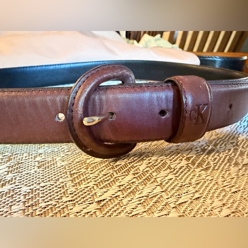Calvin Klein genuine leather womens belt Sz M - Picture 10 of 12